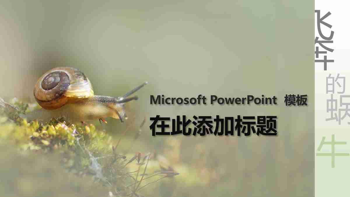 蜗行天下 —— 自然漫步主题PPT模板