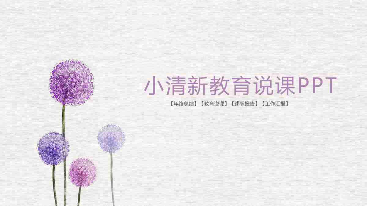 小清新教育说课PPT