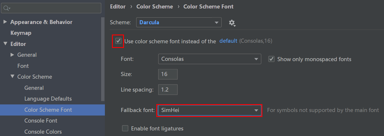 中文字体异常设置
