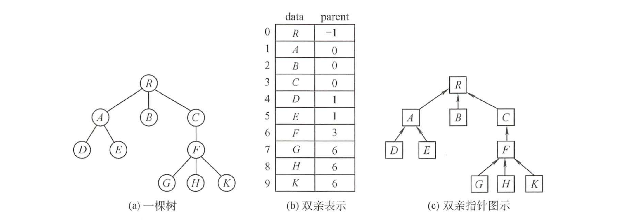 树的双亲表示法