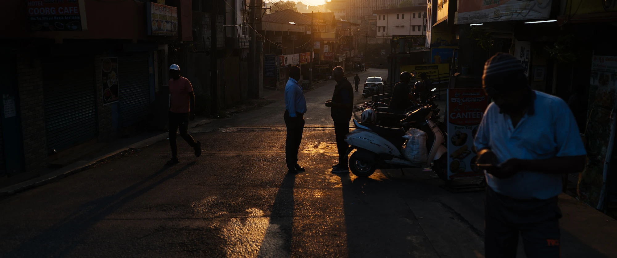 Streets during sunrise, Coorg