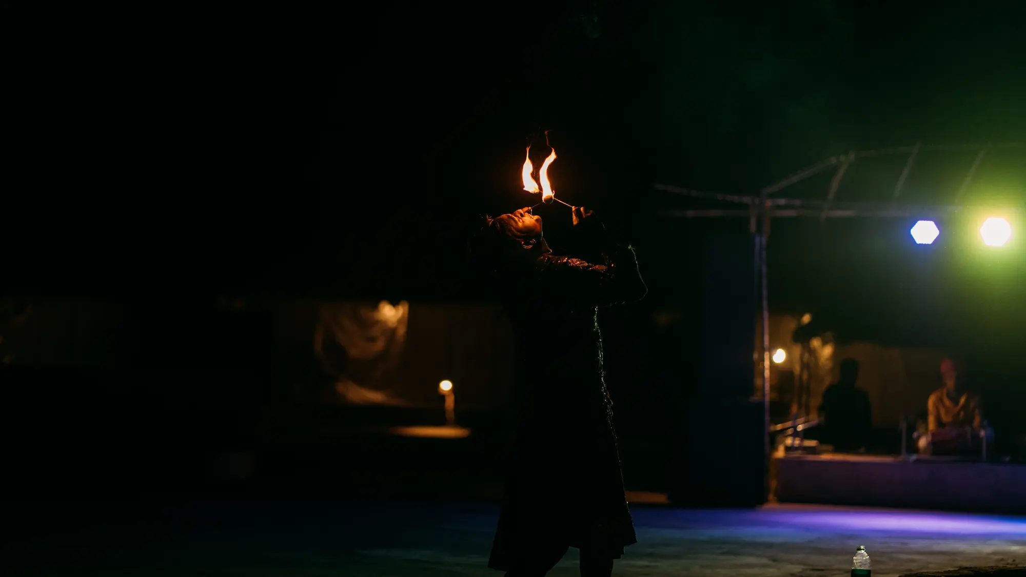 A performer playing with fire, Jaisalmer