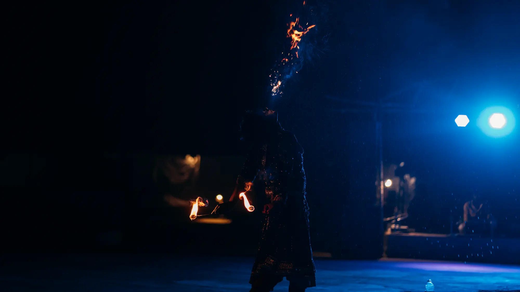 A performer playing with fire, Jaisalmer