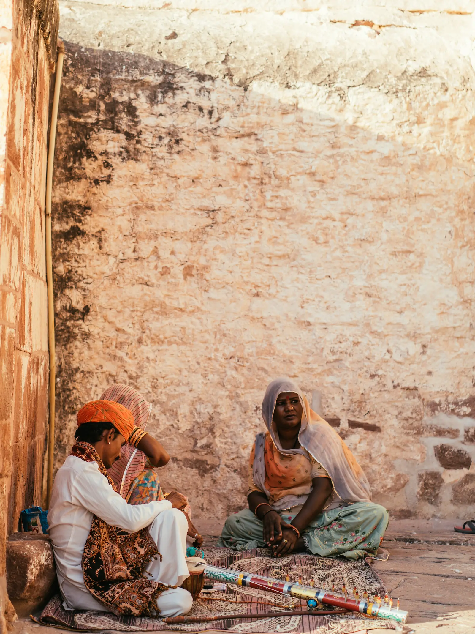 A family of musicians outside Mehrangarh Fort, Jodhpur