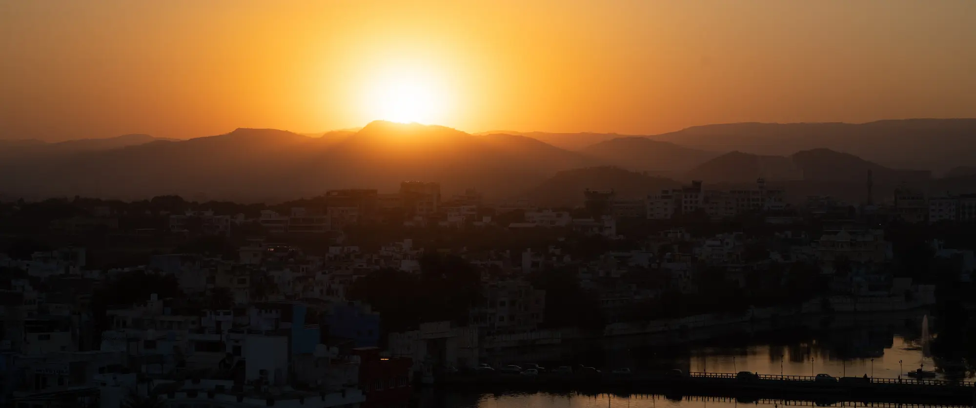 Sunset from Fatehsagar lake, Udaipur