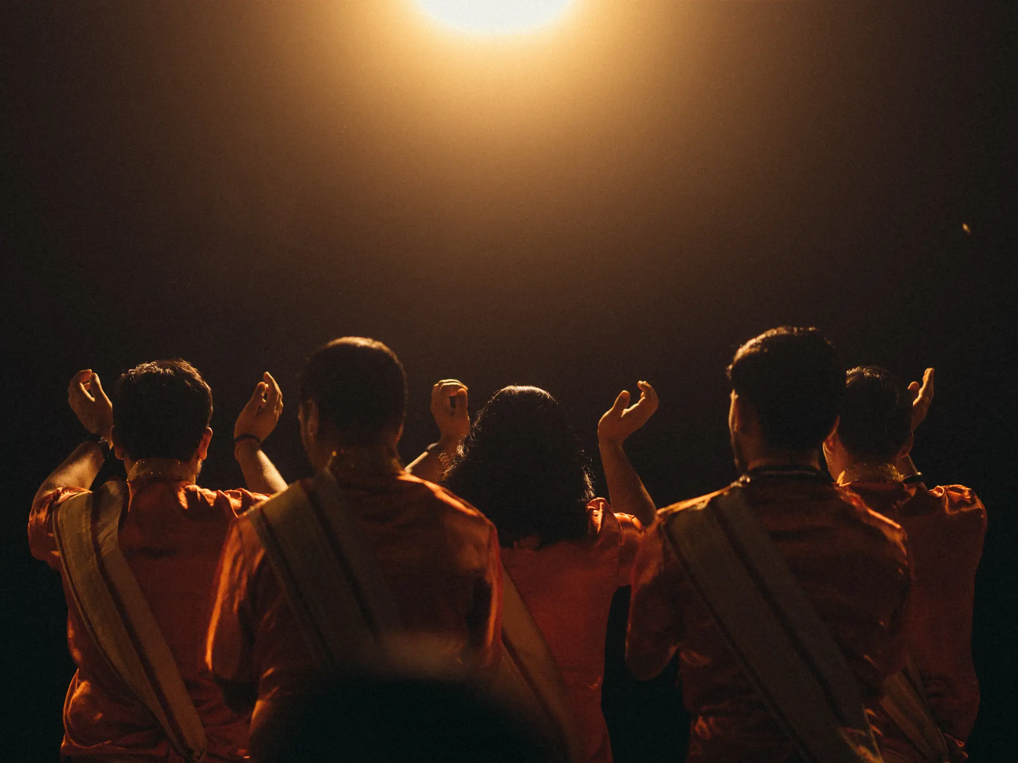 Priests chanting Bhajans during Ganga Aarti