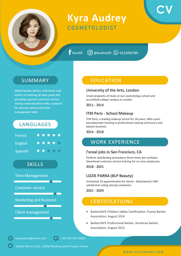 beauty advisor resume cv