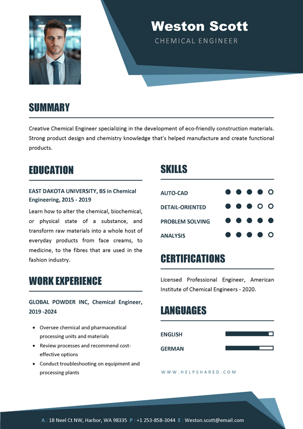 chemical engineer resume cv