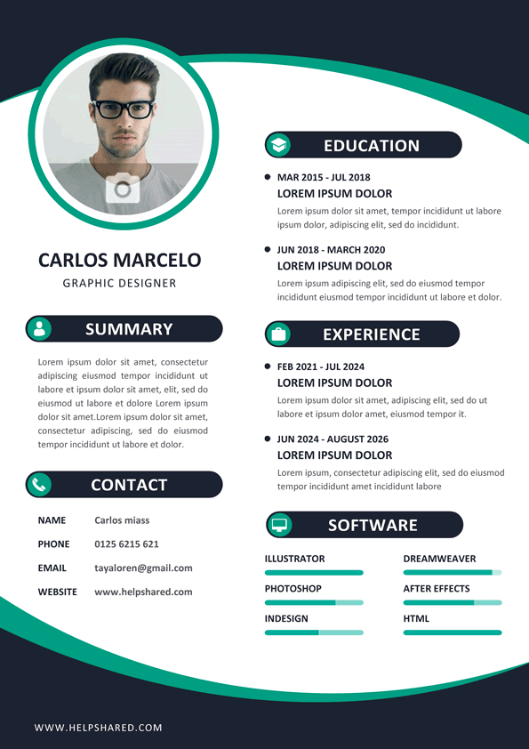colorful cv resume template