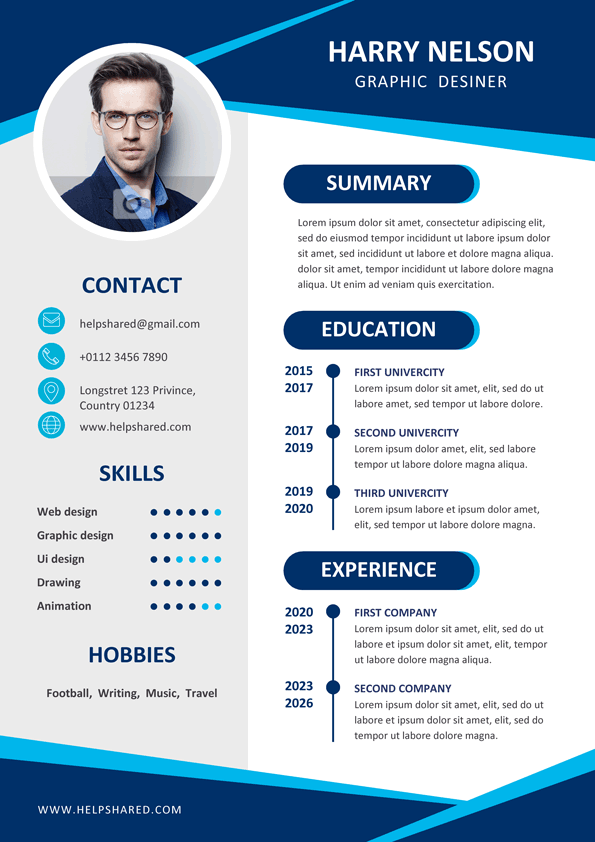curriculum cv template with flat design 1