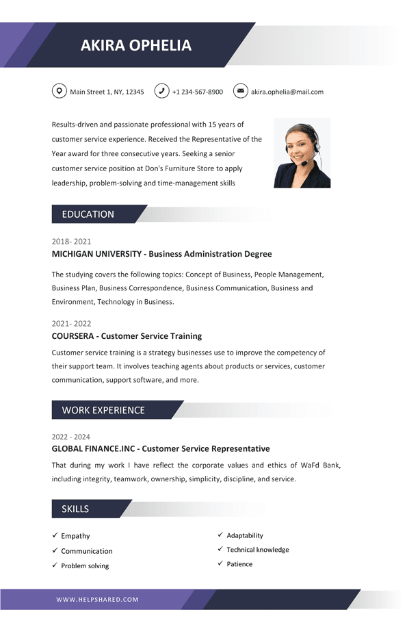customer service resume cv