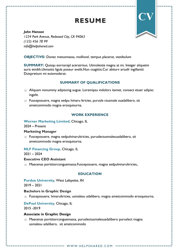 elegant traditional cv resume