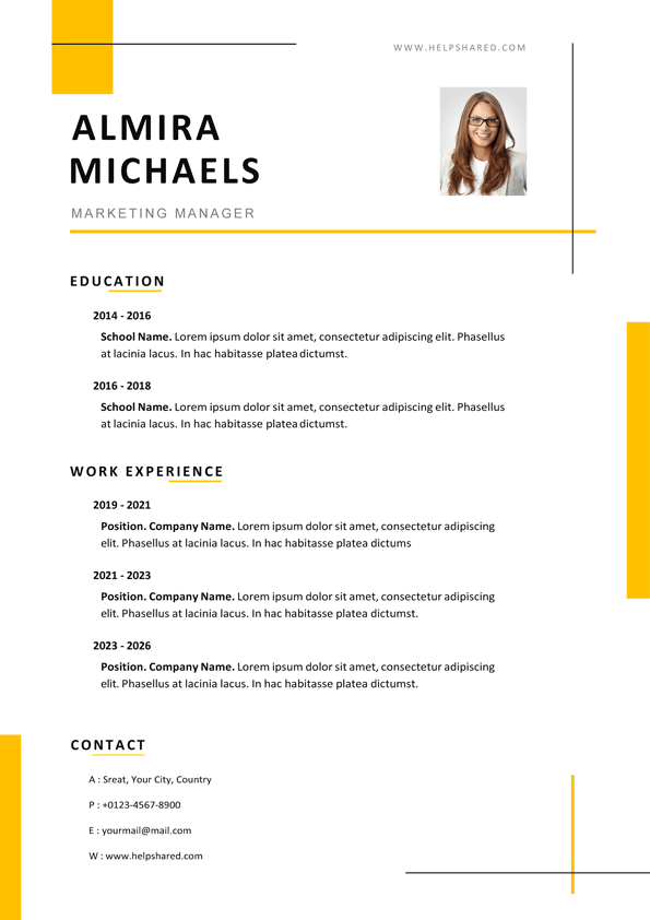 modern curriculum vitae template 3