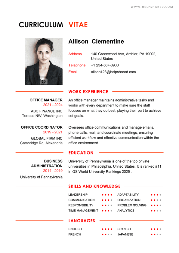 office clerks resume cv