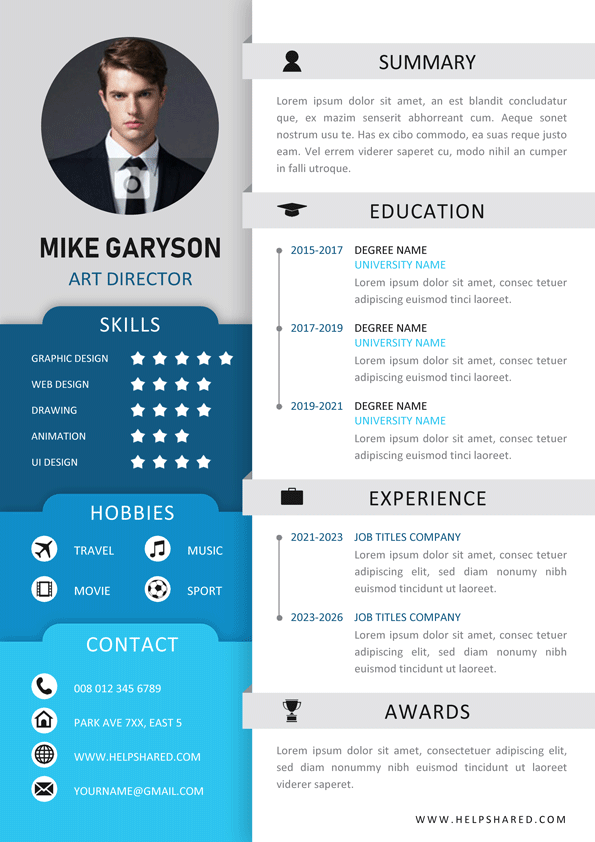 professional curriculum vitae template