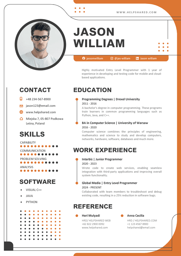 programmer web developer resume