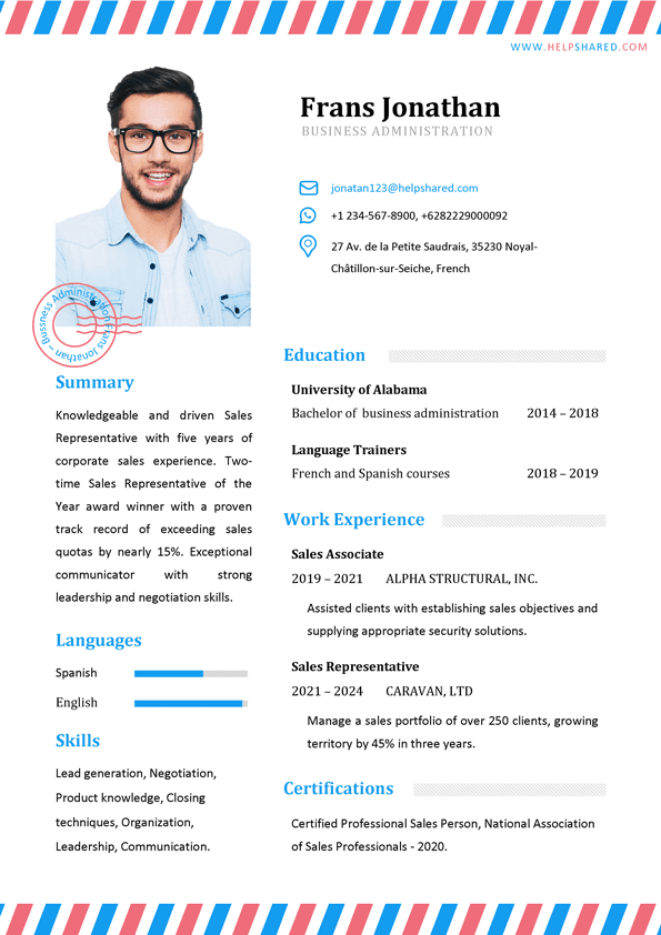 sales resume cv template
