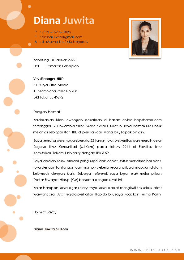 surat lamaran kerja