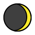 Waxing crescent moon OpenMoji emoji