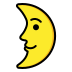 First quarter moon face OpenMoji emoji