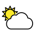 Sun behind large cloud OpenMoji emoji