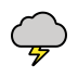 Cloud with lightning OpenMoji emoji