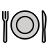 Fork and knife with plate OpenMoji emoji