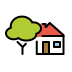 Haus mit Garten OpenMoji emoji