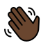 Waving Hand: Dark Skin Tone OpenMoji emoji