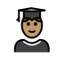 Mann Student: Mittlere Hautfarbe OpenMoji emoji