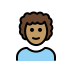 Man, Medium Skin Tone: Curly Hair OpenMoji emoji