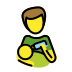 Man feeding baby OpenMoji emoji