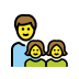 Family: man, girl, girl OpenMoji emoji