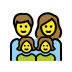 Family: man, woman, girl, girl OpenMoji emoji