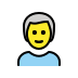Man: white hair OpenMoji emoji
