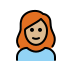 Woman, Medium-Light Skin Tone, Red Hair OpenMoji emoji