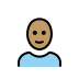 Woman Bald Medium Skin Tone OpenMoji emoji