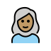 Woman White Hair Medium Skin Tone OpenMoji emoji