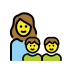 Family: woman, boy, boy OpenMoji emoji