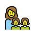 Family: woman, girl, girl OpenMoji emoji
