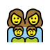 Family: woman, woman, boy, boy OpenMoji emoji