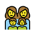 Family: woman, woman, girl, boy OpenMoji emoji