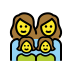 Family: woman, woman, girl, girl OpenMoji emoji