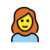 Woman: red hair OpenMoji emoji