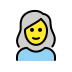 Woman: white hair OpenMoji emoji