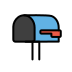 Open mailbox with lowered flag OpenMoji emoji