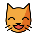 Grinning cat with smiling eyes OpenMoji emoji