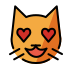 Smiling cat with heart-eyes OpenMoji emoji