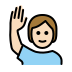 Person hebt Hand: helle Hautfarbe OpenMoji emoji