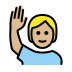Person Raising Hand: Medium Light Skin Tone OpenMoji emoji